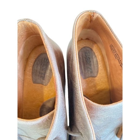 Born Ramsey Ankle Platform Boot 10/42 Brown Leather Oxford Lace Up Block Heel - Picture 9 of 15